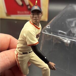 Baseball Player Figurine in Cream and Black